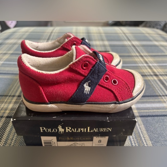 Toddler Ralph Lauren Polo sneakers red gardener vulcanized Toddler size 8 - Picture 1 of 8